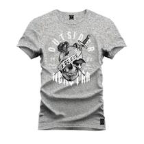 Camiseta Plus Size T-Shirt Confortável Estampada Ousider Caveira - Nexstar