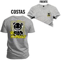 Camiseta Plus Size T-Shirt Confortável Estampada Urso Be Xovenete Frente e Costas