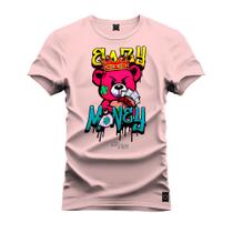 Camiseta Plus Size T-Shirt Confortável Estampada Urso Elasy