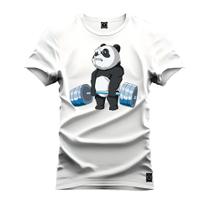 Camiseta Plus Size T-Shirt Confortável Estampada Urso Pesos