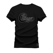 Camiseta Plus Size T-Shirt Estampada Dtf Chicago Escrit