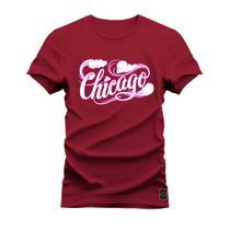 Camiseta Plus Size T-Shirt Estampada Dtf Chicago Scrit