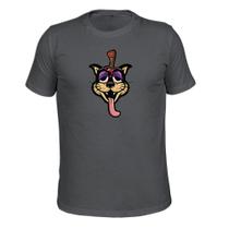 Camiseta Plus Size T-Shirt Tecido Macio Lingua Gato