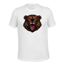 Camiseta Plus Size T-Shirt Tecido Macio Urso Rugindo