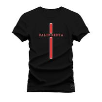 Camiseta Plus Size T-shirt Unissex Algodão California Risco