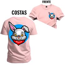 Camiseta Plus Size T-shirt Unissex Algodão Nexstar Coelho Frente Costas