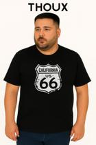 Camiseta Plus Size Thoux 100% Algodão Estampa Califórnia 66 Masculina