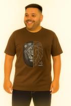 Camiseta Plus Size Thoux 100% Algodão Estampa Leão Masculina