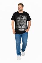 Camiseta Plus Size Thoux 100% Algodão Estampa Leão Masculina