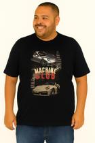 Camiseta Plus Size Thoux 100% Algodão Estampa Machine Carro Masculina