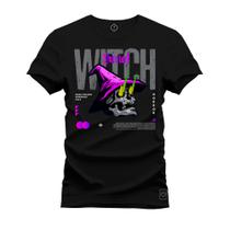 Camiseta Plus Size Unissex Algodão Macia Premium Estampada Witch