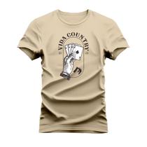 Camiseta Plus Size Unissex Algodão Varias Cores Vida Country Jogo de Cartas