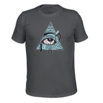 Camiseta Plus Size Unissex Malha 30.1 Estampada Triangle Olho