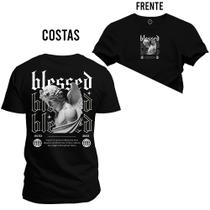 Camiseta Plus Size Unissex Moda Streetweat Confortável Algodão Blessed Anj