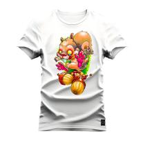 Camiseta Plus Size Unissex Premium T-shirt Coelho Pata Rosa