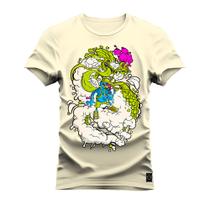 Camiseta Plus Size Unissex Premium T-shirt Dragon Fumaça