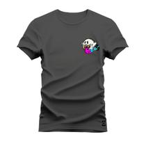 Camiseta Plus Size Unissex T-Shirt Premium Fantasminha Lingua Peito