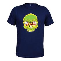 Camiseta Plus Size Unissex Tecido Macio Estampada Cranio