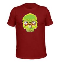 Camiseta Plus Size Unissex Tecido Macio Estampada Cranio