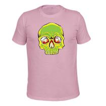 Camiseta Plus Size Unissex Tecido Macio Estampada Cranio