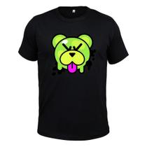 Camiseta Plus Size Unissex Tecido Macio Estampada Urso Linguinha
