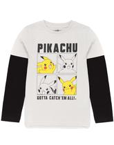 Camiseta Pokémon Boys Skater Clothes cinza Pikachu 11-12 anos