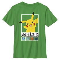 Camiseta Pokémon Boys Squares Team de manga curta Kelly Green