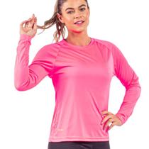 Camiseta Poker Fator de Proteção UV50+ Feminina II - Rosa Fluorescente