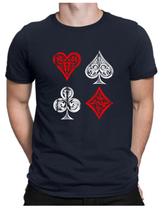 Camiseta Poker,masculina,básica,100% algodão