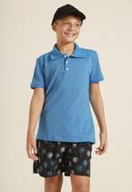 Camiseta Polo Azul Banana Danger Menino Camiseta Polo Azul Banana Danger Menino