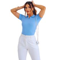 Camiseta Polo Básica Feminina Canelada Elegância E Conforto