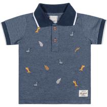 Camiseta Polo Bebê Menino Angerô em Algodão Estampada cor Marinho Camiseta Polo Bebê Menino Angerô em Algodão Estampada cor Marinho