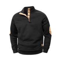 Camiseta Polo Casual De Manga Longa Para Homens, Com Botões E Gola Alta, Para Primavera E Outono