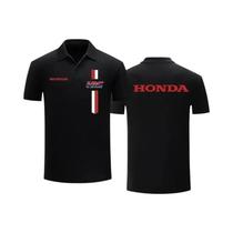 Camiseta Polo Casual De Verão Masculina De Manga Curta Com Logo Personalizado Da Honda Racing