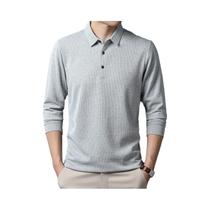Camiseta polo casual masculina de manga comprida verão top confortável