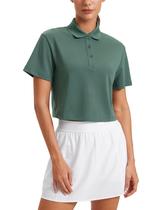 Camiseta Polo Cropped CRZ YOGA para Golfe Secagem Rápida Verde XL