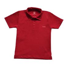 Camiseta polo curta vermelho lisa