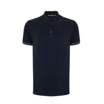 Camiseta Polo Dudalina Meia Textura Gola Marinho