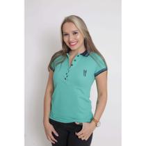Camiseta polo Feminina Cor Verde Tam P