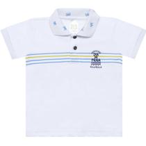 Camiseta polo infantil bordada manga curta masculina pulla bulla ref:44154 p/g