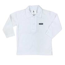 Camiseta polo longa branca lisa - Espevitados