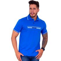 Camiseta Polo Masculina Básica Estampada 100% Algodão Camiseta Polo Masculina Básica Estampada 100% Algodão