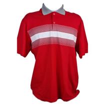 Camiseta Polo Masculina BVS Vermelha Listras GG Camiseta Polo Masculina BVS Vermelha Listras GG
