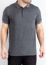 Camiseta Polo Masculina Chumbo Lisa