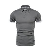 Camiseta Polo Masculina De Manga Curta Em Cor Sólida, Respirável, Confortável E De Corte Básico Para