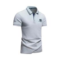 Camiseta Polo Masculina De Verão Leve Com Bordado, Casual, Vintage, Estilo De Rua