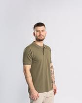 Camiseta Polo Piquet Pima com Elastano Verde Militar Camiseta Polo Piquet Pima com Elastano Verde Militar
