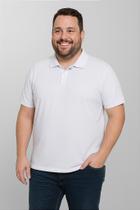 Camiseta Polo Plus Size Masculina Branca para Sublimação - Cortesul