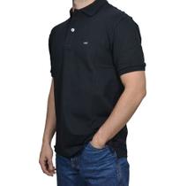 Camiseta Polo Preta Masculina Lisa Dawson