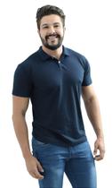 Camiseta Polo Spring Slim Fit Manga Curta - AZUL MARINHO